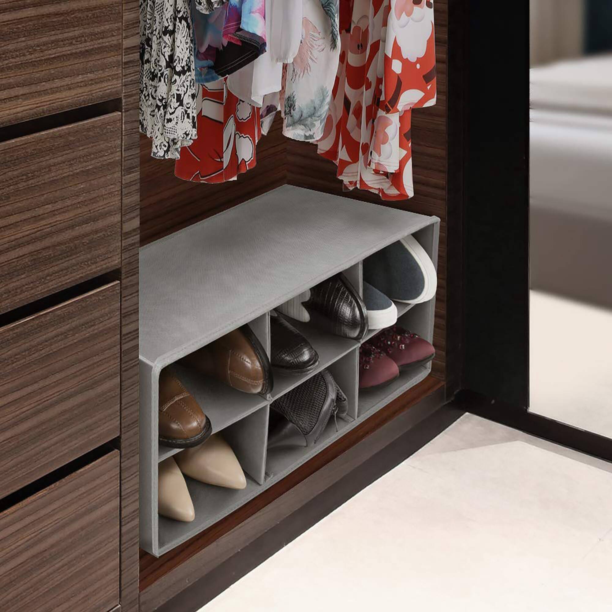 Sorbus 25" Gray Shoe Organizer Bin